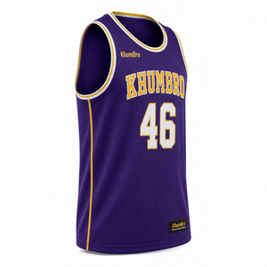 Maillot de basket-ball personnalisé KhumBro violet pour homme, débardeur sans manches en mesh, impression sublimée, nom de l'équipe 46, unisexe, adulte, coupe classique - Product Image 3