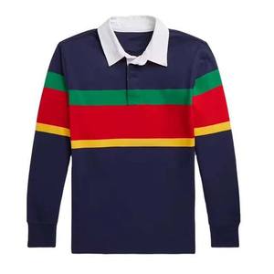 เสื้อโปโลรักบี้ทรงโอเวอร์ไซส์สำหรับผู้ชาย ผ้าฝ้ายเนื้อหนัก 240 GSM แบบหลายชิ้นต่อชุด แขนยาว ถักทอ สำหรับทุกเพศ - Product Image 1