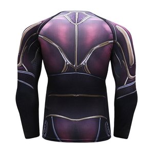 เสื้อกีฬาคุณภาพสูง โพลีเอสเตอร์ 100% ระบายอากาศ แห้งเร็ว แขนยาว พิมพ์ลายแบบซับลิเมชั่น สำหรับออกกำลังกาย ผู้ชาย - Product Image 2