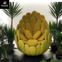 Chaise à pétales de designer italien, tendance, en forme de nid d'oiseau, luxe léger, canapé créatif irrégulier, chaise de canapé à fleurs unique
