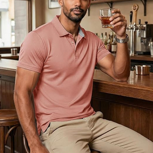 <b>Mens</b> Polyester Spandex <b>Polo</b> Shirt Custom Embroidery Golf <b>Polo</b> Breathable Performance Apparel Supplier - Product Image 3
