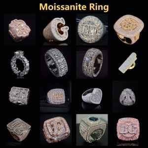 Anillo de Compromiso con Moissanita Corte Princesa, Plata 925 con Baño de Rodio, Engaste Pavé, Diseño Corona, Joyería Unisex Estilo Hip Hop - Product Image 5