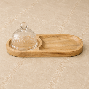 ชุดเซิร์ฟเวอร์ไม้มะม่วงดีไซน์เนอร์พร้อมชามเซรามิก สำหรับเสิร์ฟอาหารและจิ้มซอส สวยงามทันสมัย เหมาะสำหรับโต๊ะอาหาร ใช้งานได้หลากหลายและเป็นที่จัดเก็บ - Product Image 5