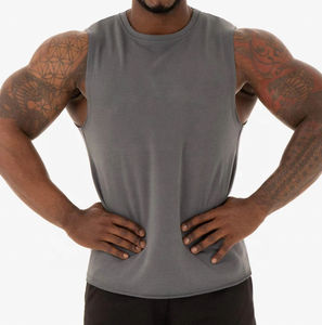 Wholesale Customize Workout Active Tank Top Gym Men Fitness <b>Running</b> Vest Training Jogging Wear Spandex/Polyester Solid - Product Image 1