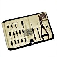Kit d'outils professionnels personnalisables pour extensions capillaires en acier inoxydable or rose avec pinces, aiguilles, clips et boucles à anneaux, étui de haute qualité