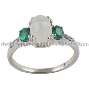 แหวนพลอยสีขาวมูนสโตนสำหรับผู้หญิงและผู้หญิง925ใหม่ดีไซน์ใหม่ - Product Image 6