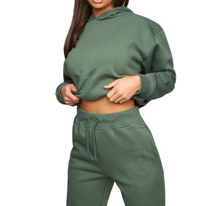 Survêtement d'hiver pour femmes en coton polaire épais 2 pièces Sets Hoodies Sweatshirt and Pants Suits Tracksuit for Woman 2026 - Product Image 1