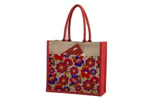 Bolso de compras de arpillera de yute teñido estampado personalizado, ecológico, tamaño XL, cinta de algodón, ASA, cadenas bohemias con cremallera - Product Image 2