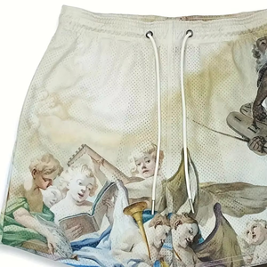 Shorts de sport en mesh imprimés avec logo personnalisé pour hommes, légers, pour l'été, fabrication OEM ODM, vente en gros - Product Image 5