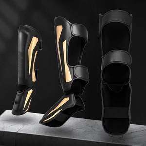 Protections de tibia réglables et rembourrées pour l'entraînement, protections légères de tibia et de pied pour MMA, équipement de protection respirant - Product Image 5