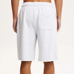 Shorts en coton gris pour hommes, avec cordon de serrage à la taille et logo frontal, vêtements décontractés, pantalons courts tricotés pour hommes - Product Image 4