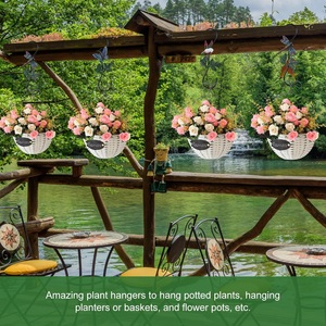 Thick Solid Steel Metal Butterfly Design Farmhouse Style Waterproof Eco-Friendly Wall Mounted <b>Garden</b> Bird Feeder <b>Hooks</b> - Product Image 6