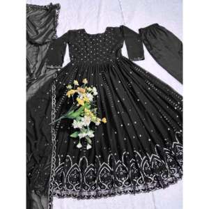 Vestido de fiesta de diseñador para mujer Anarkali con conjunto de Pent y Dupatta - Product Image 1
