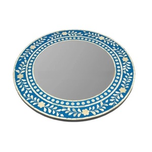 Top Demanded Modern Resin High-Polished Lightweight Handmade Wedding Decorative Oval Wall <b>Mirror</b> for Bedroom Accent Small - Product Image 1
