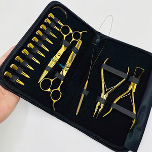 Hair Section Clips Loop Micro <b>Beads</b> Pliers Hair Dressing Scissors Set Surgical Grade Stainless Steel Custom Hair <b>Extension</b> Tools - Product Image 6