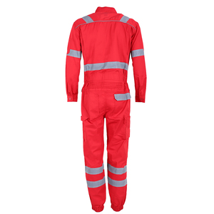 Overol de alta visibilidad ignífugo, chaqueta de protección para hombre, overol de seguridad de algodón ignífugo e impermeable, ropa de trabajo de alta visibilidad OEM - Product Image 4