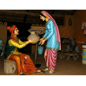 Sohni Mahiwal Punjabi Culture <b>Statue</b> Punjabi Bhangra Small Fiber <b>Statues</b> Traditional Punjabi Cultural Bhangra <b>Statue</b> - Product Image 1