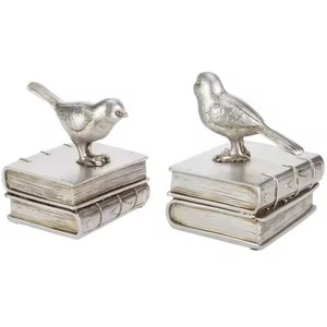 Hot Selling Minimalist Brass <b>Bookends</b> 2Pcs Gold Plated Metal Rectangle Design Traditional Book Ends For Office - Product Image 5