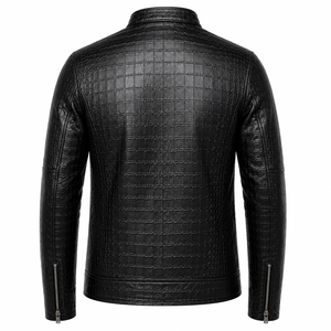 Custom Mens Genuine for Leather Winter Windproof Durable Cafe Racer Motorcycle Jacket Private Label OEM Manufacturer - Product Image 2