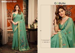 Colección Premium de Algodón con Tejido Jacquard y Borde Zari - Saree con Borlas Elegantes - Colección de Blusas - Exportador de Moda Femenina - Product Image 6