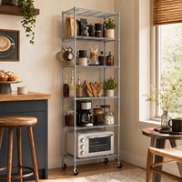 Étagère de cuisine en acier inoxydable à 6 niveaux pour économiser de l'espace, organiseur d'ustensiles et de couverts, rangement pour la maison et la cuisine à prix abordable