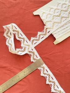 Encaje africano de poliéster de dos colores GPO con borde de flecos y cinta de encaje de ganchillo, ofertas al por mayor. - Product Image 4