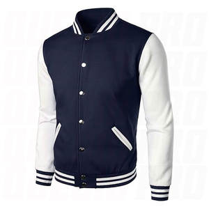 Men’s Varsity Baseball Jacket Cotton Blend Classic Letterman Jacket Retro Athletic Style <b>Button</b> Up College Bomber Jackets - Product Image 3