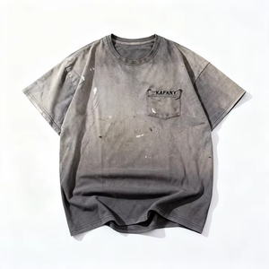 New Breathable Best Selling Customized Design <b>Men</b> Regular Fit T Shirt Streetwear Front Logo Plain Dyed 100% Cotton Knitted Quick - Product Image 2