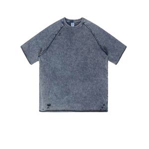 T-Shirt surdimensionné Acid Wash T-Shirt personnalisé graphique votre conception Logo Plus Size Vintage T-Shirt blanc coton lourd pour les hommes - Product Image 1