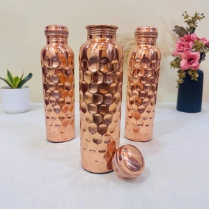 Serie Completa de Botellas de Agua de Cobre de Lujo de Diseño, Acabado a Mano, Cobre Puro, Libres de BPA, Personalizables, Deportivas - Product Image 3