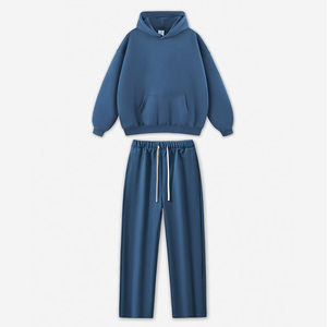 Conjunto de Sudadera con Capucha Negra Unisex, Estilo Urbano de Manga Larga 2 en 1, Pantalones Holgados con Bolsillos Laterales y Cordón Ajustable, Algodón - Product Image 6