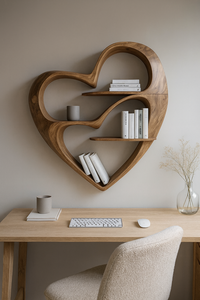 Librería Moderna de Madera Escultural con Curvas Orgánicas y Estantes Fluidos para una Biblioteca Artística en el Hogar o un Elegante Detalle Decorativo para la Sala de Estar - Product Image 4