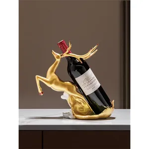 <b>Iron</b> Bottle Holder Handmade Luxury Gift for Home DecorationGolden Deer Sculpture Aluminum Farmhouse Waterproof Decorative - Product Image 4