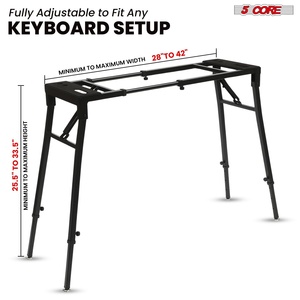 Support de clavier 5 touches réglable, support de piano numérique électrique robuste pour claviers de 54 à 88 touches - Product Image 2