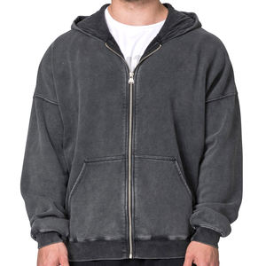 Nouvelle Collection – Sweat à Capuche Zippé Homme Effet Délavé Acide – Coupe Classique Légère et Personnalisable – Idéal Hiver – Vente en Gros - Product Image 2