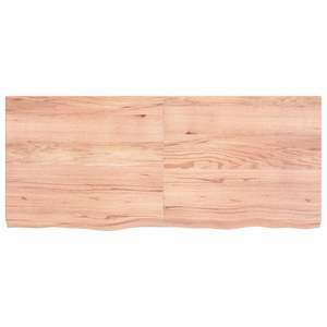 โต๊ะเครื่องแป้งห้องน้ำไม้เนื้อแข็งสีน้ำตาลอ่อน 55.1"x23.6"x(0.8"-2.4") พร้อมการปรับสภาพพื้นผิว รุ่นปี 2022 - Product Image 3