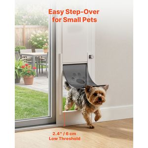Porta per Cani Regolabile in Altezza per Finestre Scorrevoli in Vetro da 75 7/8" a 80 11/16" con Telaio in Lega di Alluminio e Cerniera Girevole - Accessori per Finestre - Product Image 3