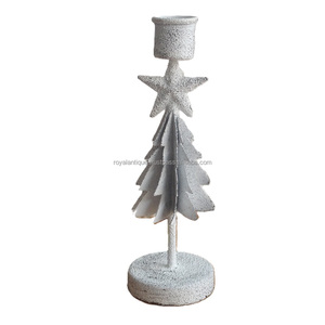 ชุดเทียนประดับต้นคริสต์มาสงานฝีมือ2ชิ้นทำจากโลหะสีขาวสีทอง - Product Image 3