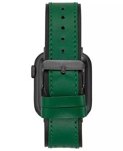 Cinturino in pelle Premium da uomo verde e nero con motivo traforato per orologio Apple 42mm, 44mm, 45mm, Ultra, Ultra2 | Vince Camut - Product Image 3
