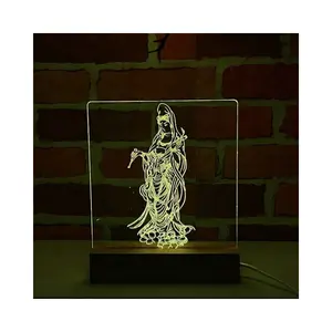 Bodhisattva Nachtlampje Led Lamp 3d Illusie Led Lamp Led Lights Led Nachtlamp Is Een Serene En Kalmerende Toevoeging Aan Elke Kamer