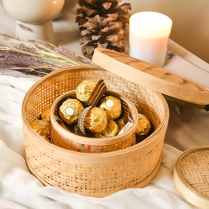 <b>Wedding</b> invite boxes handcrafted natural bamboo weaved <b>box</b> <b>gift</b> display container wholesale - Product Image 5
