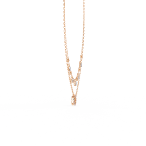 Collar de Joyería de Diamantes con Capas de Oro Rosa de 10K, 14K y 18K con Colgantes de Círculos Celestiales Entrelazados - Product Image 3