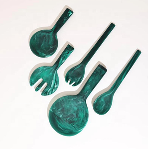 Juego de 2 Cucharas de Resina con Acabado Oxidado Ahumado, Utensilios Rústicos Hechos a Mano para Comedor, Cocina y Servicio Decorativo - Product Image 2