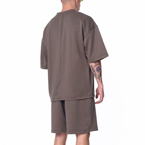 Ensemble t-shirt et short personnalisés, logo imprimé, haute qualité, 100% coton, 2 pièces, vêtements décontractés, t-shirt et short oversize pour hommes - Product Image 6