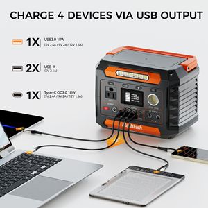 สถานีไฟฟ้าพกพา 300W แผงโซลาร์เซลล์พับได้ 100W แบตเตอรี่ลิเธียมไอออน 230.88Wh พร้อมช่องจ่ายไฟ AC/USB/DC - Product Image 4