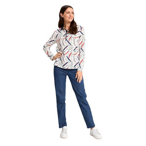 Chemise à manches courtes pour femme, unie, 100% polyester, tricotée, séchage rapide, respirante, coupe décontractée, 120g, imprimée numériquement - Product Image 4