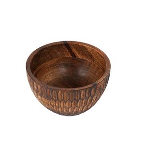 Bol à salade en bambou avec cuillères à salade en bois, bol de service rond - Product Image 1