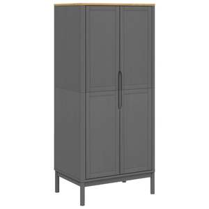 Armoire en bois de pin gris massif 30,3 x 20,9 x 67,3 pouces - Product Image 2