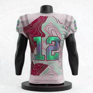 Maillot de football américain personnalisé, respirant, avec logo d'équipe, vente en gros, sublimation, logo OEM imprimé, vêtements de sport d'équipe, t-shirt d'entraînement - Product Image 3