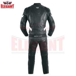 Combinaison en cuir de moto unisexe de style actuel, équipement de course de moto avec design imprimé coupe-vent, cuir véritable pour une utilisation hivernale - Product Image 3